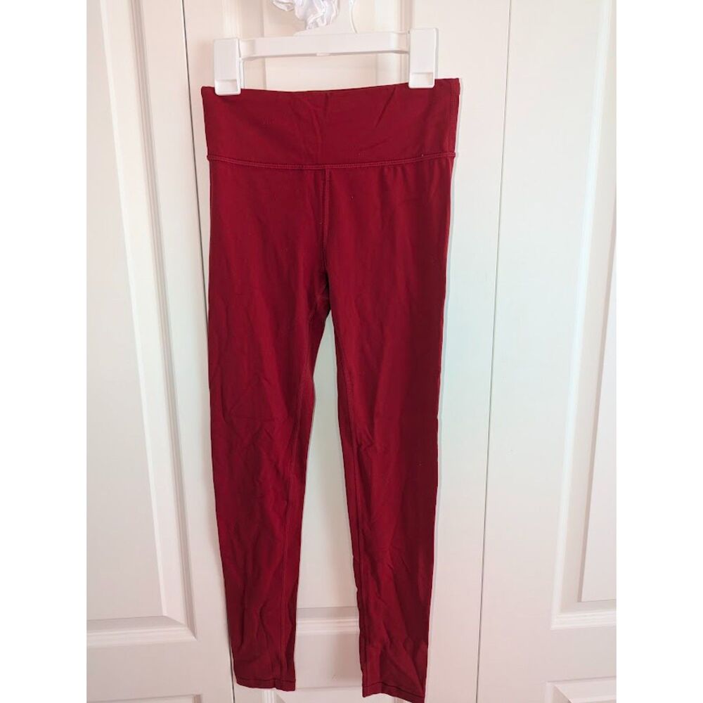 Athleta Girl Red Leggings Large 12  EUC dance